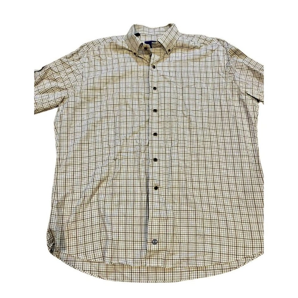 David Donahue Standard Superfine Twill Blue Brown Plaid Dress Shirt Men's Sz XL - Picture 4 of 7